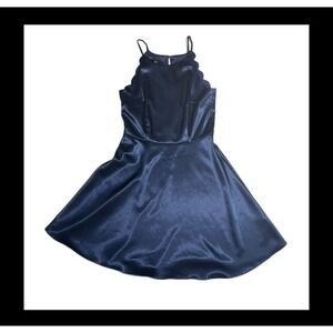 Fit & Flare 90's Y2K Size 3 Satin I. N. INTERNATIONAL Scallop Dress Sleeveless